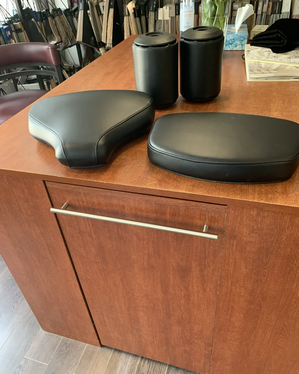 Reupholstered commercial fitness equipment pads